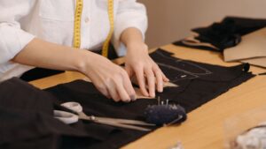 A Person making Sewing Patterns