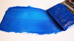 Blue Paint on White Surface