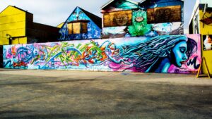 Female Portrait Mural Painting on Concrete Wall