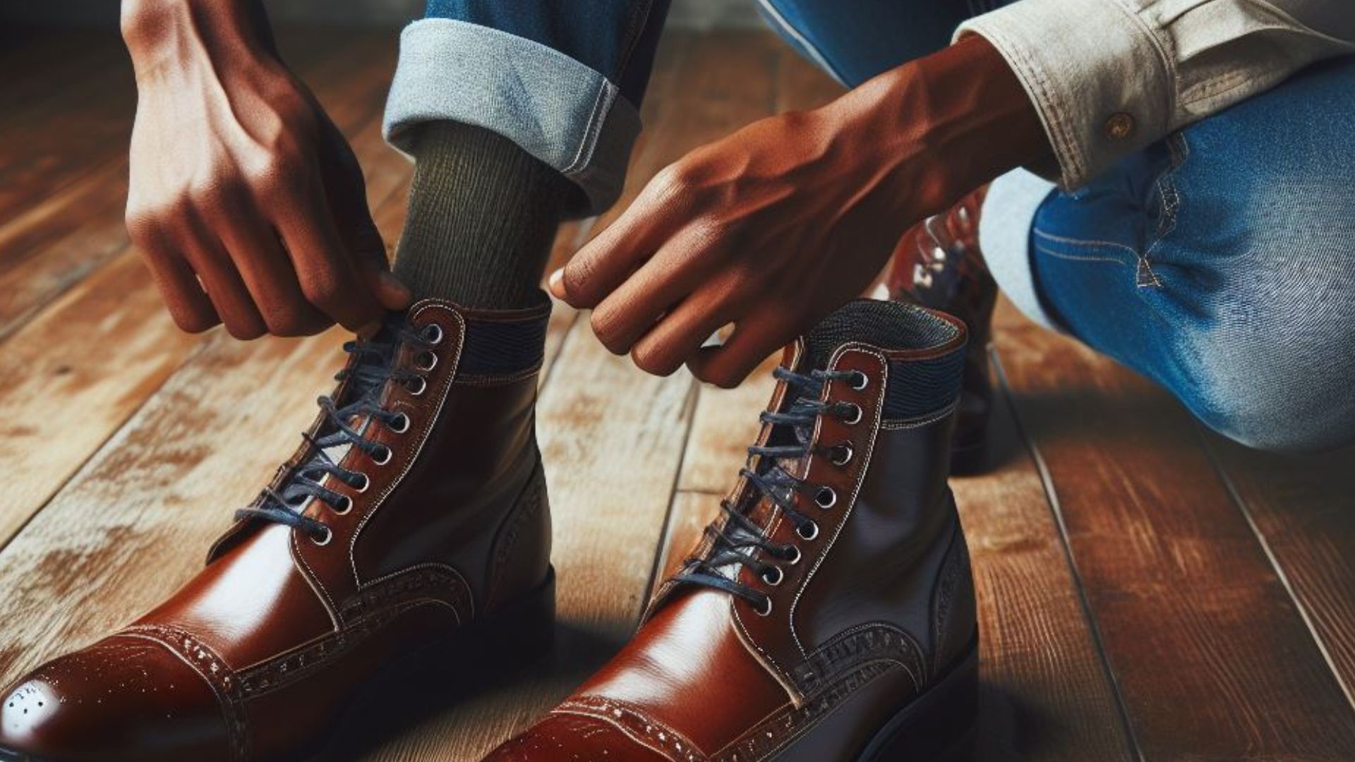 MAN wearing Boots with a Dress Shirt and Jeans ,..