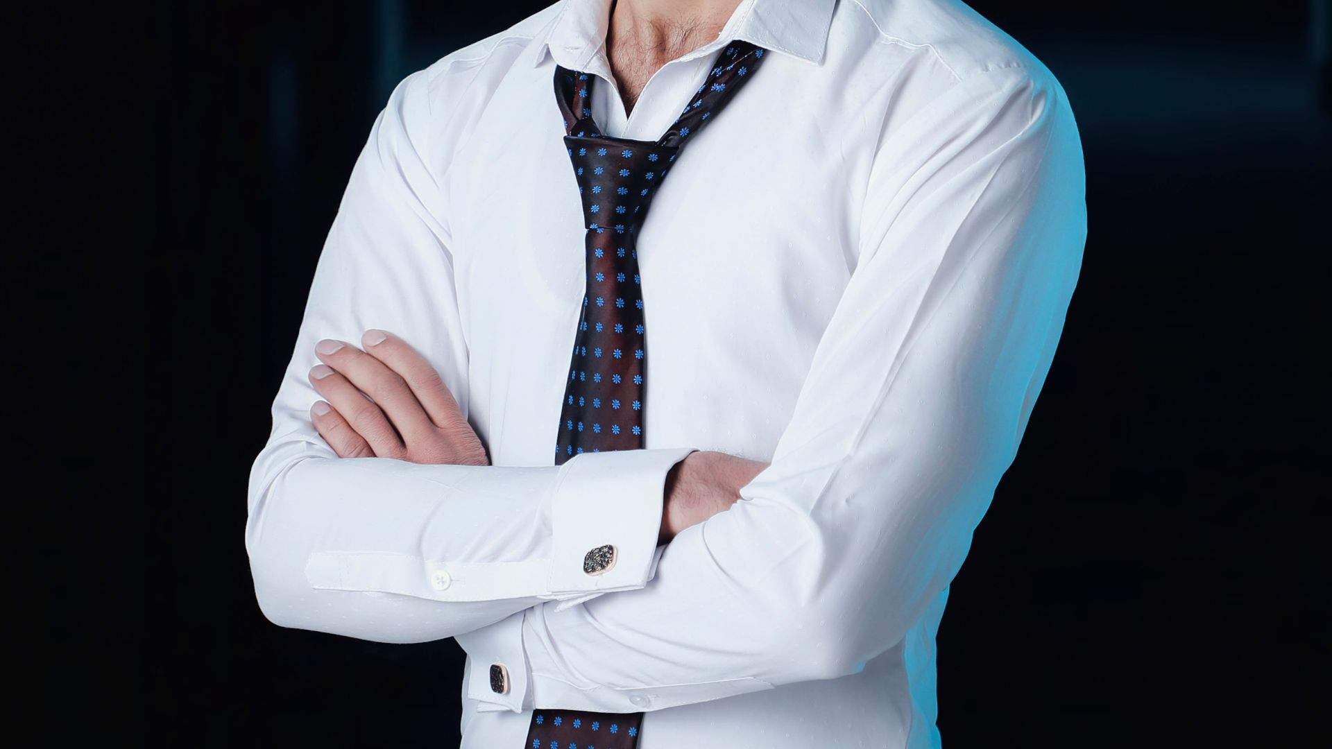 Man in White Dress Shirt with a Necktie