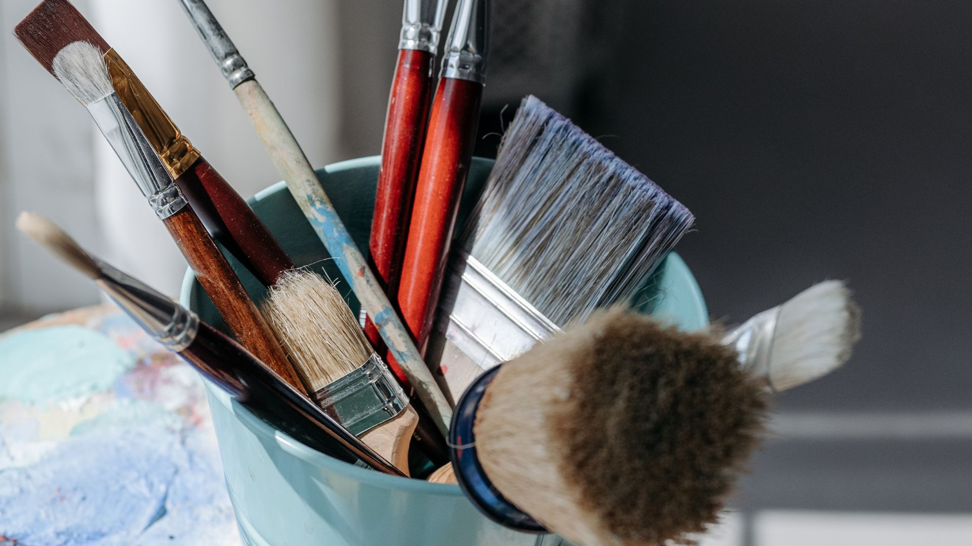 Paint Brushes in a Bucket