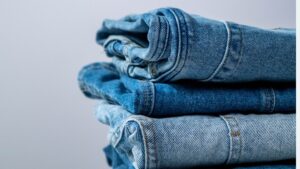 Pile of Denim Blue Jeans