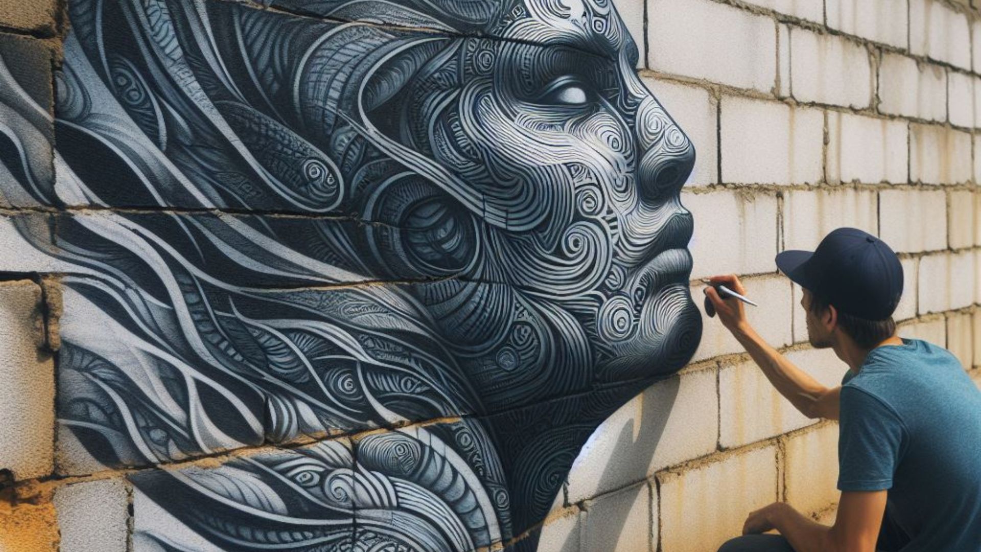 STREET ARTist Transferring Designs onto Cinder Block Walls