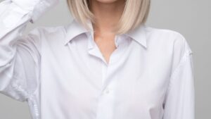 Women's White Button-up Long-sleeved Shirt